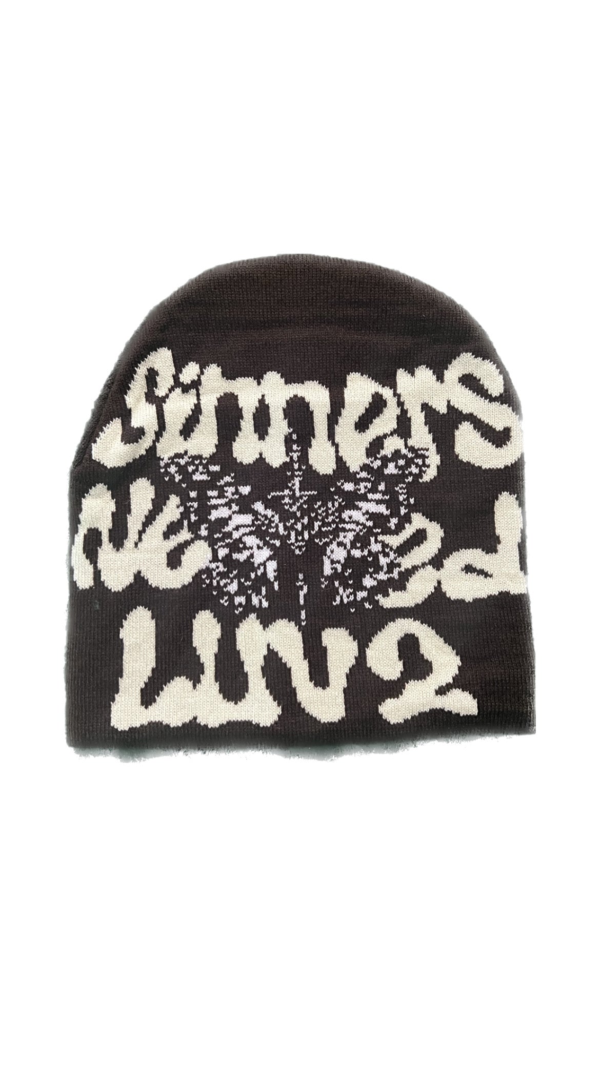 SinnerNeedLuv2 Beanie Dark Brown